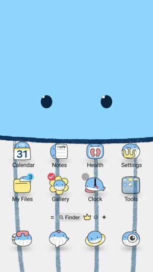 Samsung Themes: ❤️Mun❤️ Cute Blue Whale ~❤️ Premium Theme adorable blue whale theme to brighten your day screen shot 0