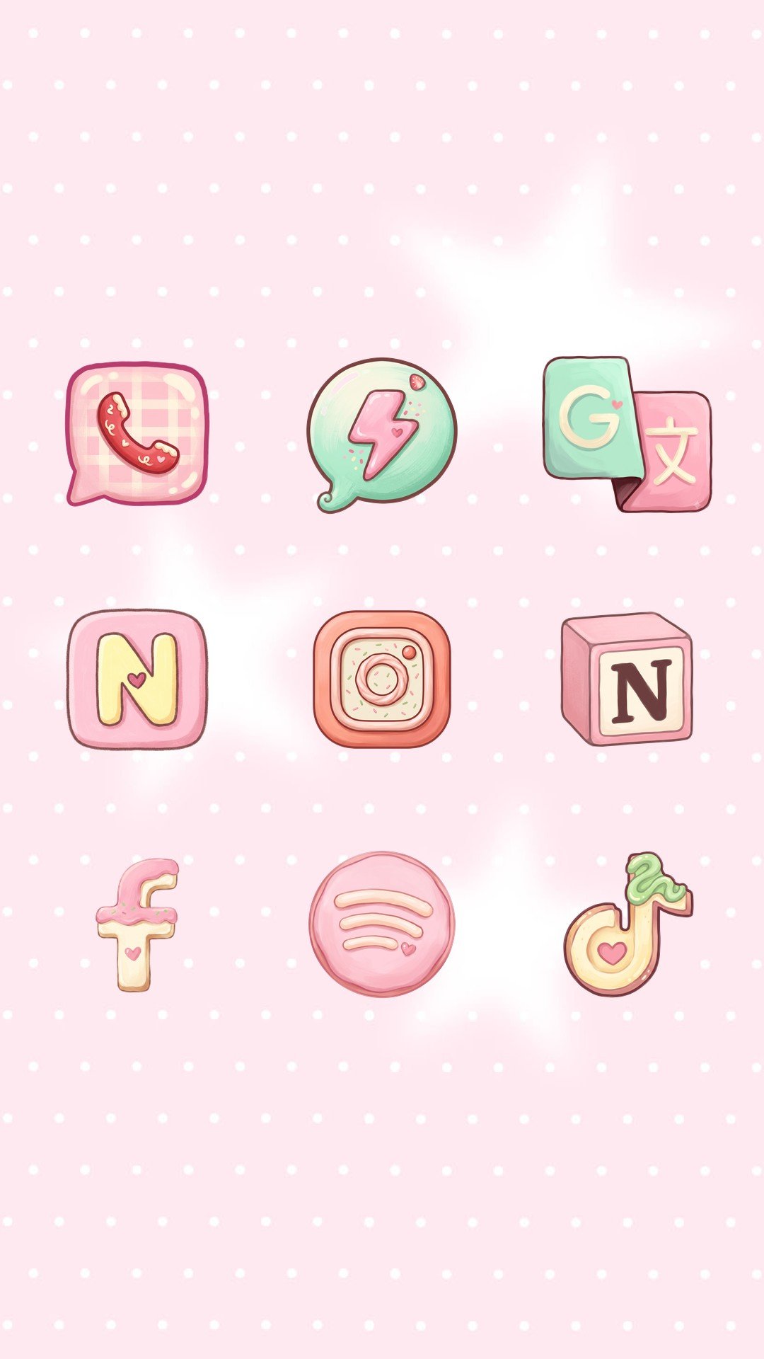 Sweet Strawberry Maid custom icons for WhatsApp, Messenger, Google Translate, Netflix, Instagram, Notion, Facebook, Spotify and TikTok – screenshot 1