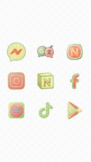 Sweet Watermelon Summer custom icons for Messenger, Google Translate, Netflix, Instagram, Notion, Facebook, Spotify, TikTok and Google Play Store – screenshot 1