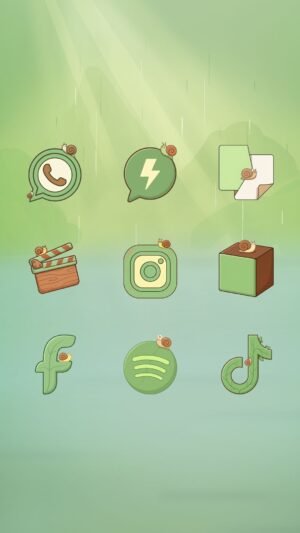 Rainy Snail Oasis custom icons for WhatsApp, Messenger, Google Translate, Netflix, Instagram, Notion, Facebook, Spotify and TikTok – screenshot 1