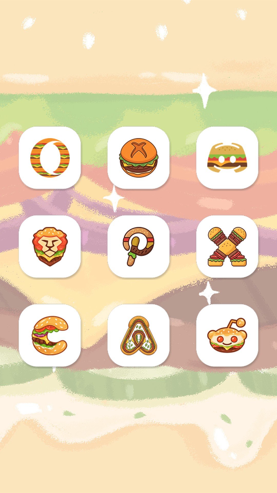 Yummy Burger Time Icon Pack – 27 Free Custom App Icons