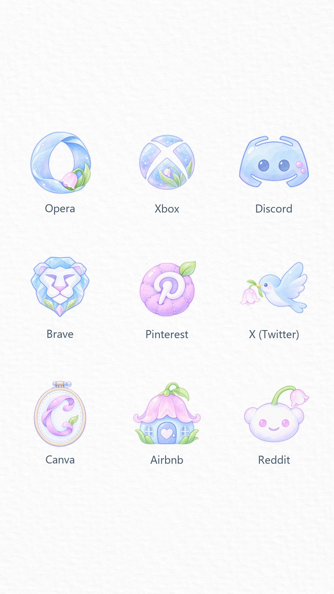 Snow Lily Bloom custom icons for Opera, Xbox, Discord, Brave, Pinterest, X (Twitter), Canva, Airbnb and Reddit – screenshot 3