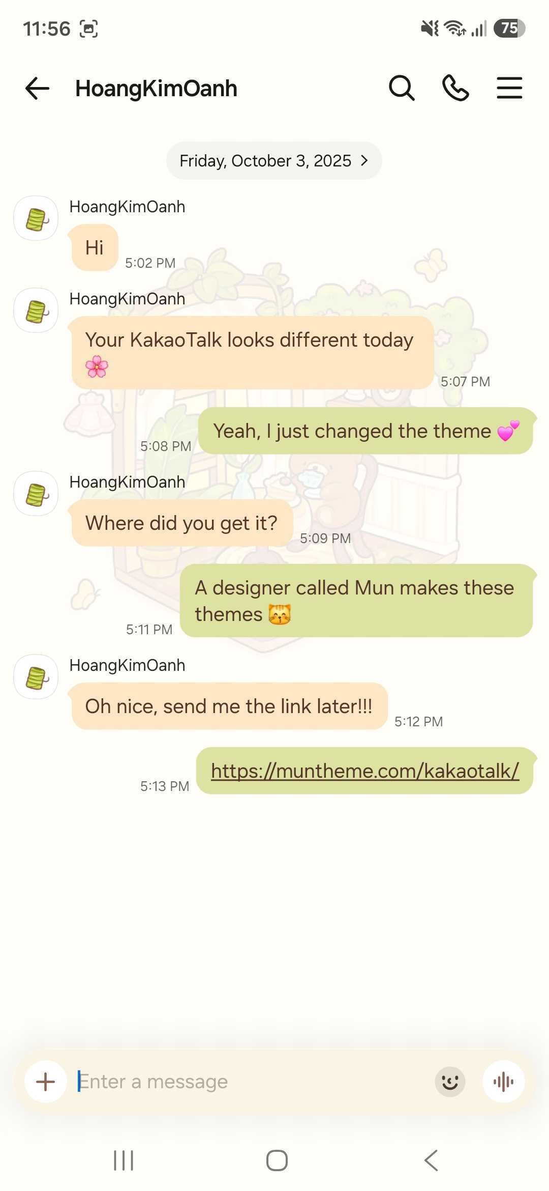 KakaoTalk Themes: Cozy Bear Tea screen shot 3