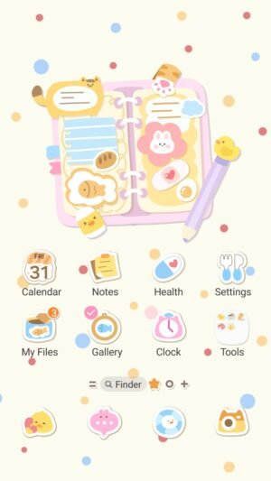 Samsung Themes: ❤️Mun❤️ Pastel Journal ~❤️ Premium Theme a sweet pastel notebook filled with cute doodles screen shot 0