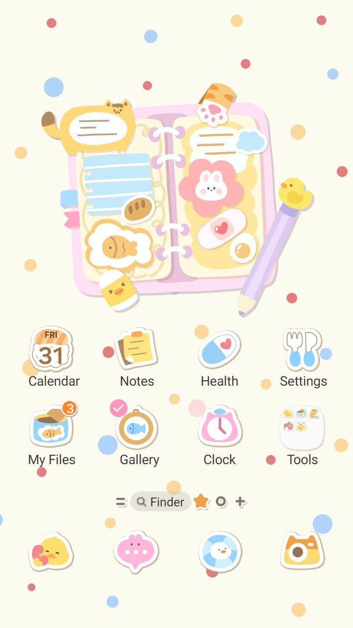 Samsung Themes: ❤️Mun❤️ Pastel Journal ~❤️ Premium Theme a sweet pastel notebook filled with cute doodles screen shot 0