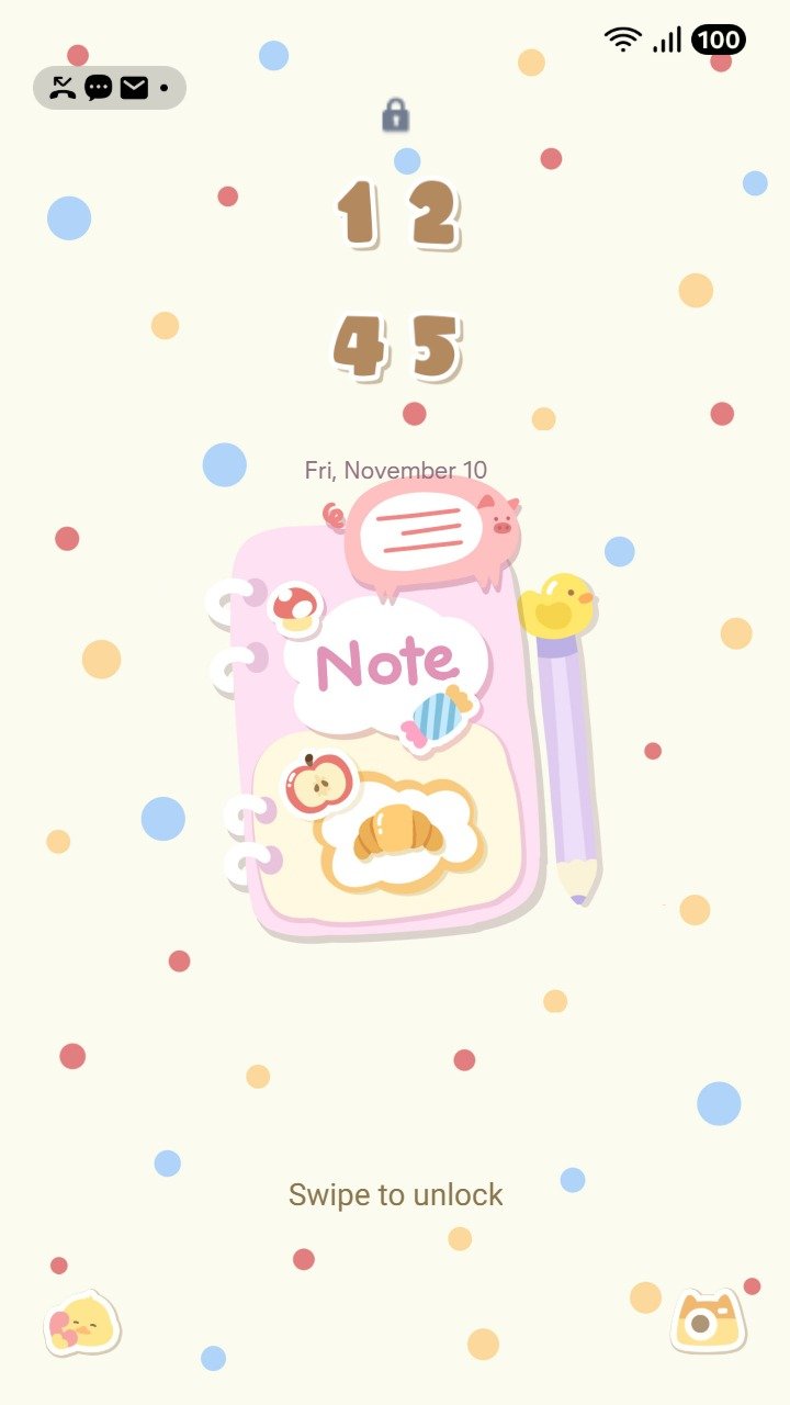 Samsung Themes: ❤️Mun❤️ Pastel Journal ~❤️ Premium Theme a sweet pastel notebook filled with cute doodles screen shot 1