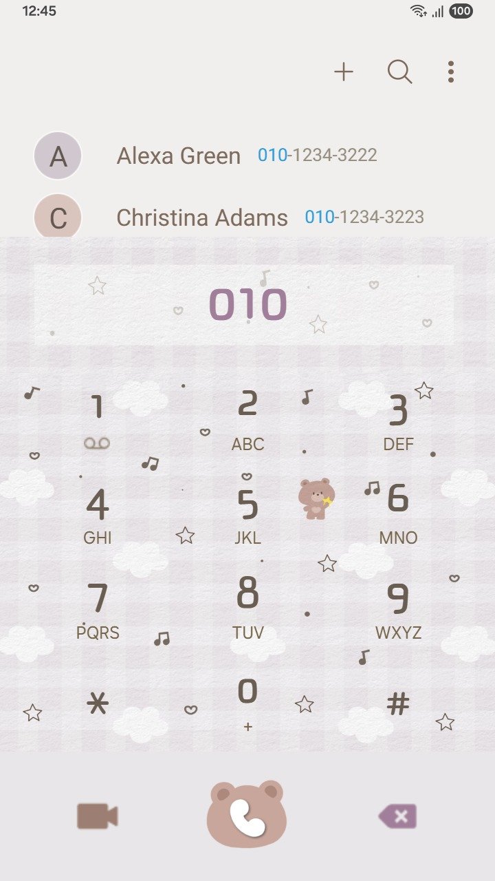 Samsung Themes: ❤️Mun❤️ Starlight Bear Dream ~❤️ Premium Theme Soft pastel clouds with a cute bear among stars screen shot 2