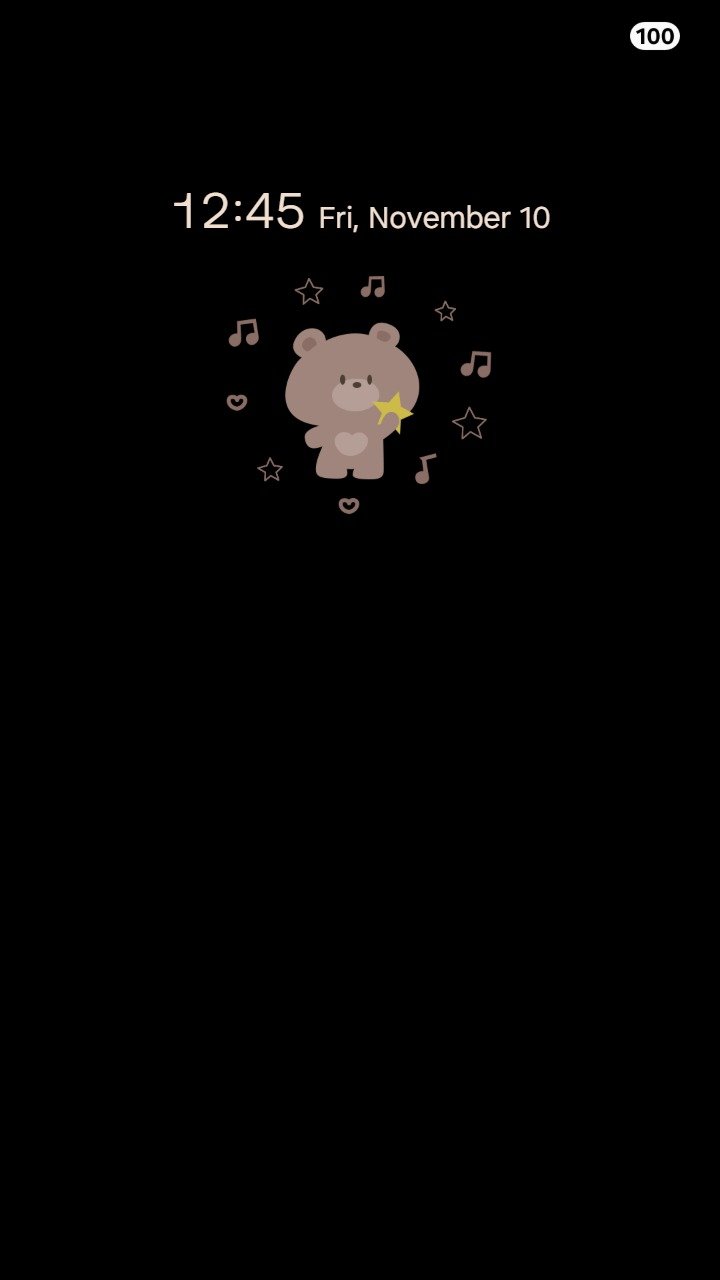 Samsung Themes: ❤️Mun❤️ Starlight Bear Dream ~❤️ Premium Theme Soft pastel clouds with a cute bear among stars screen shot 6