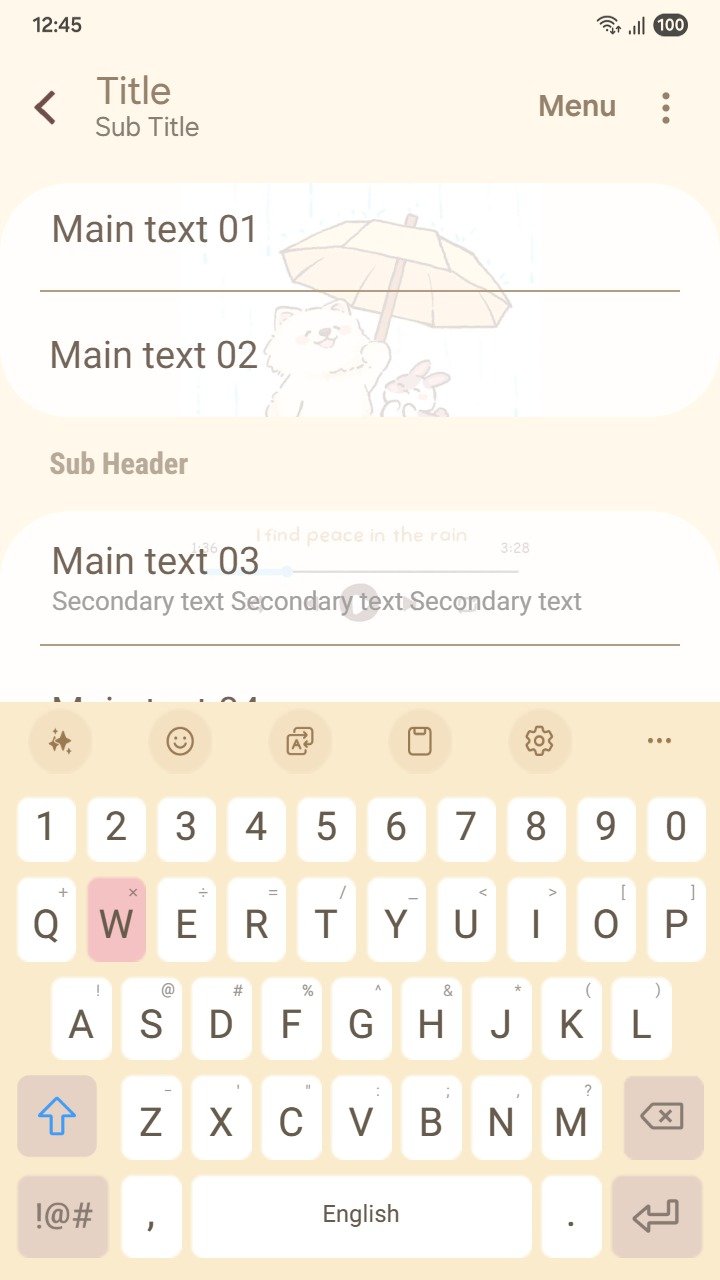 Samsung Themes: ❤️Mun❤️ Peaceful Rain Playlist ~❤️ Premium Theme see sweet friends listening to a peaceful rain playlist screen shot 5