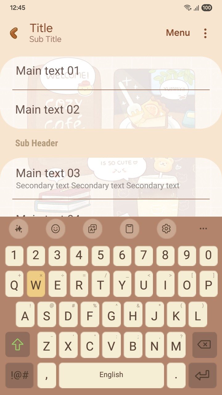 Samsung Themes: ❤️Mun❤️ Cozy Cafe Diary ~❤️ Premium Theme see sweet and cozy cafe illustrations for your phone screen shot 5