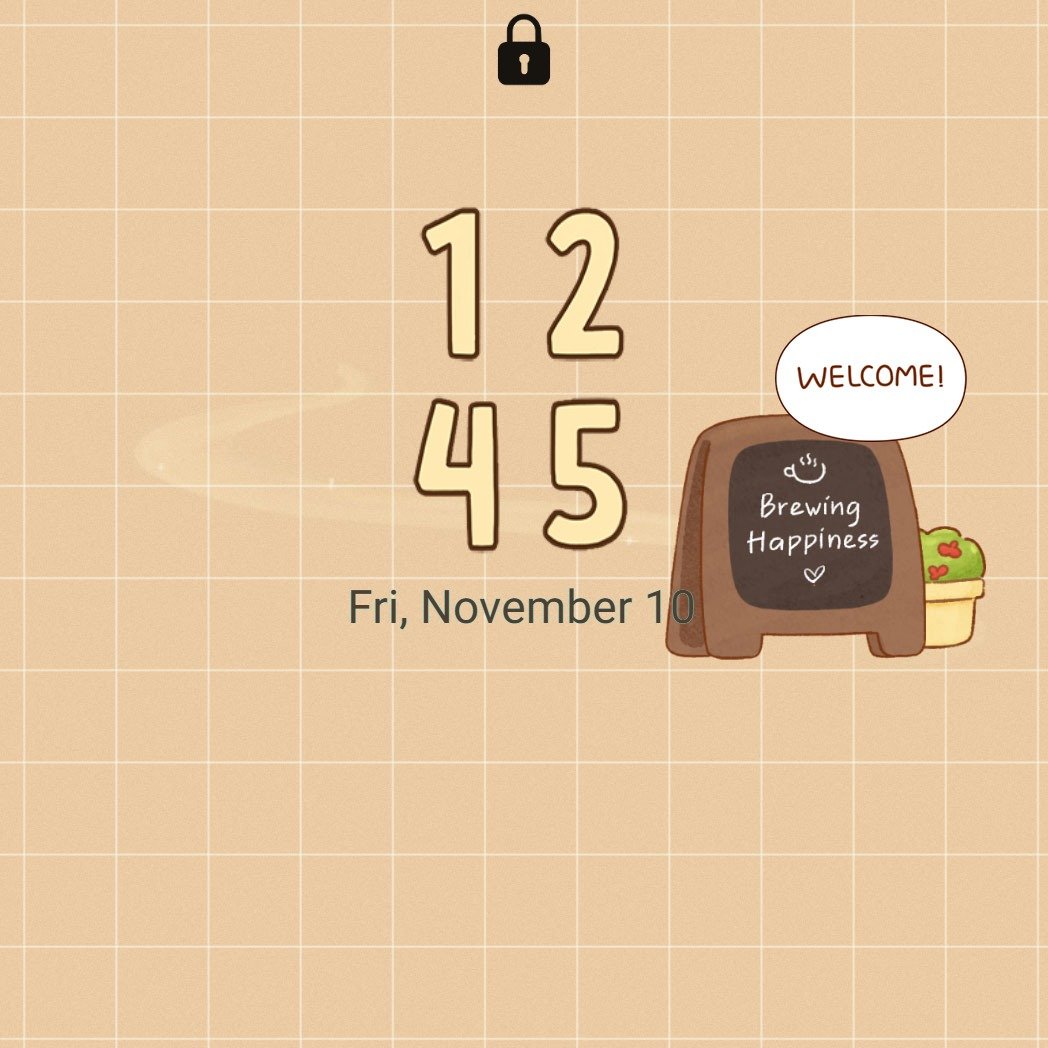 Samsung Themes: ❤️Mun❤️ Cozy Cafe Diary ~❤️ Premium Theme see sweet and cozy cafe illustrations for your phone screen shot 7