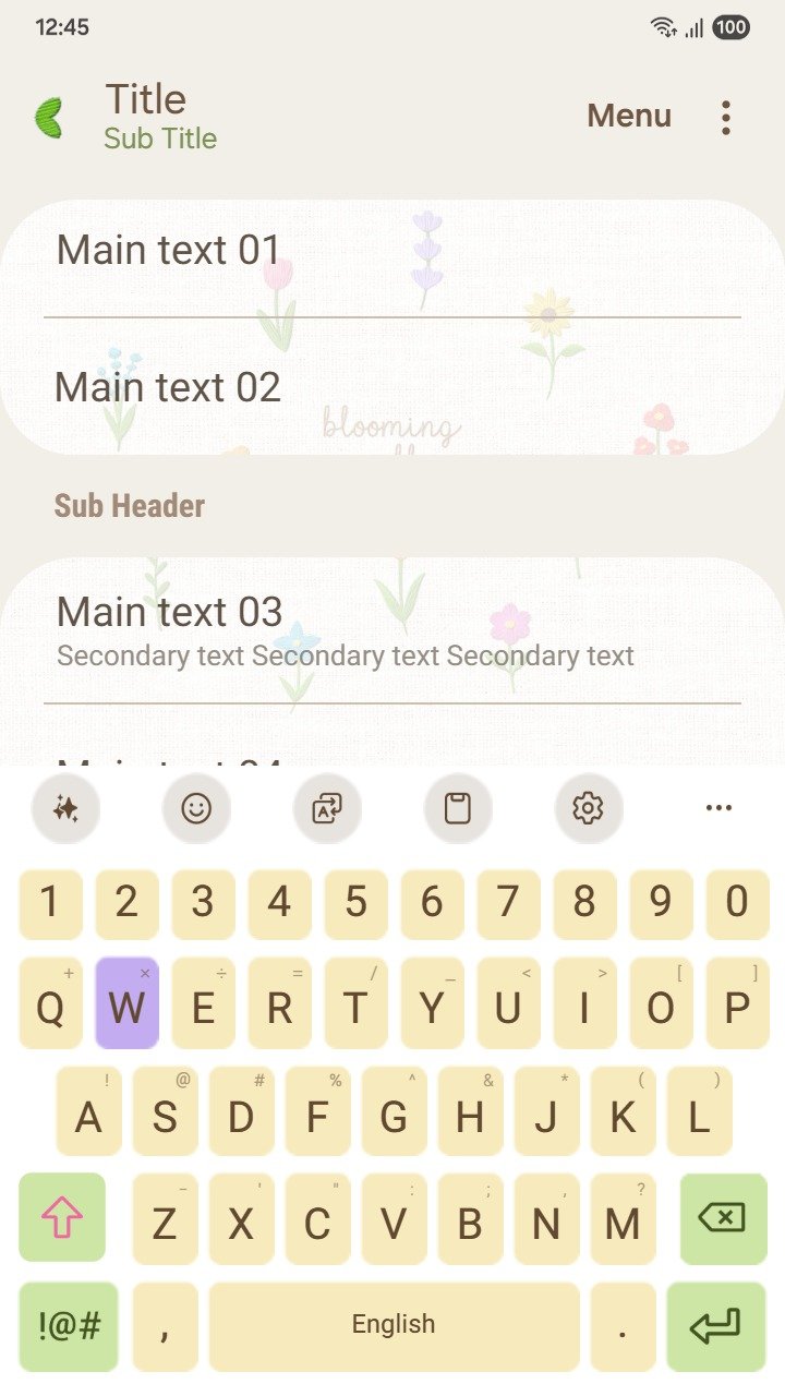 Samsung Themes: ❤️Mun❤️ Embroidered Gentle Flowers ~❤️ Premium Theme see beautiful embroidered flowers on a natural fabric background screen shot 5