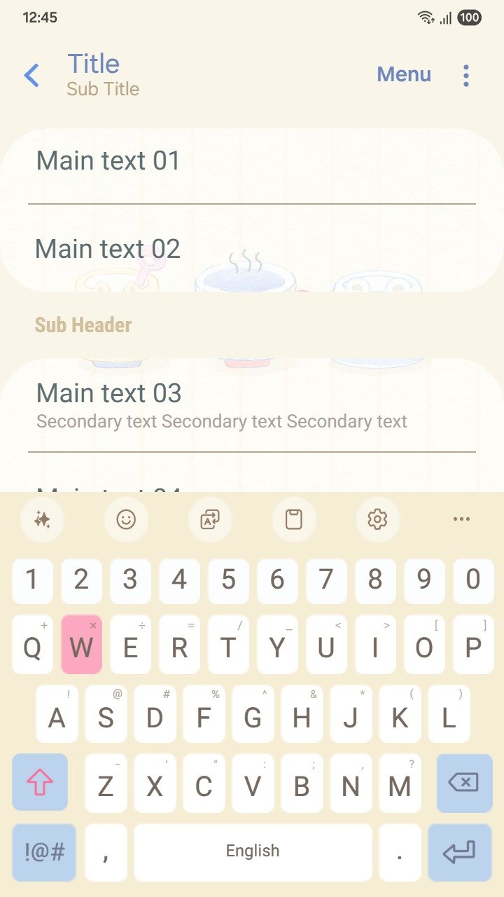 Samsung Themes: ❤️Mun❤️ Sweet Animal Mugs ~❤️ Premium Theme see cute animal cups on a soft yellow background screen shot 5