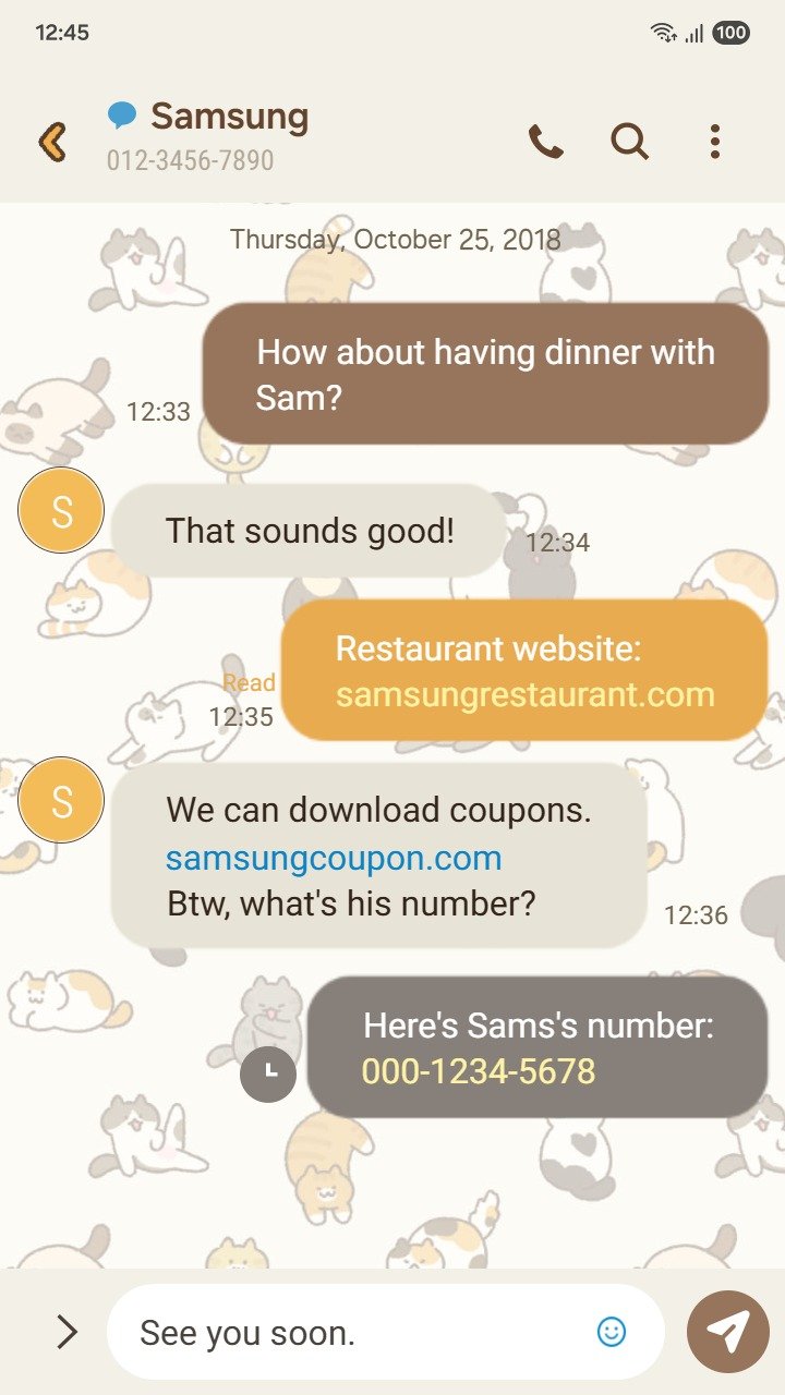 Samsung Themes: ❤️Mun❤️ Cozy Cat Pattern ~❤️ Premium Theme cute illustrations of playful cats in a repeating pattern screen shot 3