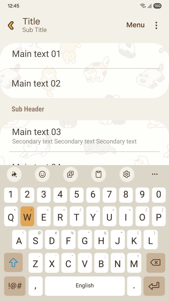 Samsung Themes: ❤️Mun❤️ Cozy Cat Pattern ~❤️ Premium Theme cute illustrations of playful cats in a repeating pattern screen shot 5