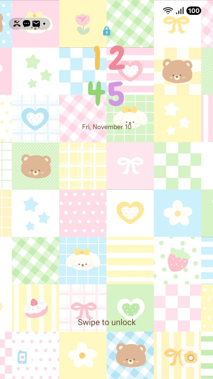 Samsung Themes: ❤️Mun❤️ Sweet Pastel Patchwork ~❤️ Premium Theme with beautiful, light pastel pattern on your screen screen shot 1
