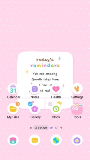 Samsung Themes: ❤️Mun❤️ Pink Positive Reminders ~❤️ Premium Theme with light, friendly daily reminders on your screen screen shot 0