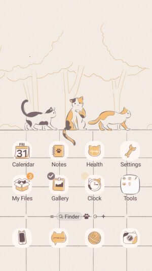 Samsung Themes: [Sim] Playful Cat Tower ~ Premium Theme See sweet cats resting on a minimal cat tower. screen shot 0