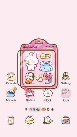 Samsung Themes: ❤️Mun❤️ Cute Bunny Toys ~❤️ Premium Theme see these friendly bunny toys beautify your phone screen shot 0