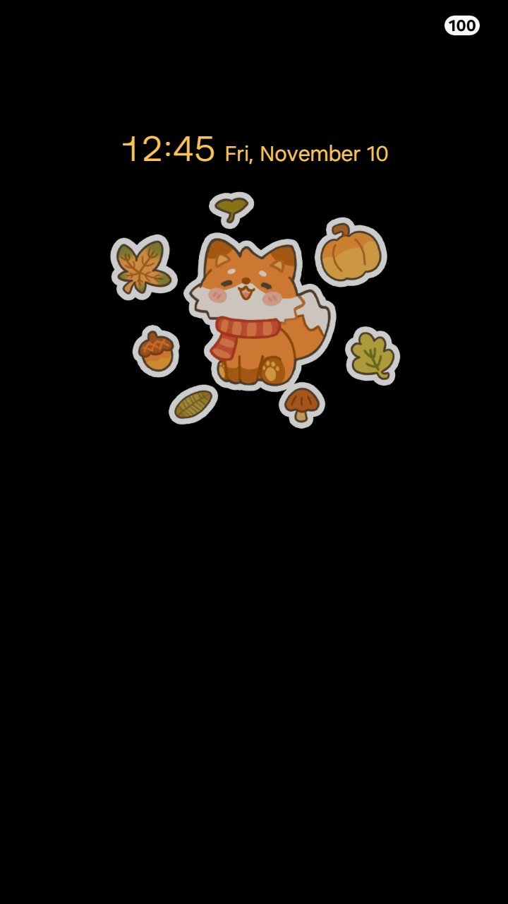Samsung Themes: ❤️Mun❤️ Autumn Fox ~❤️ Premium Theme with this cute autumn fox and cozy fall stickers screen shot 6
