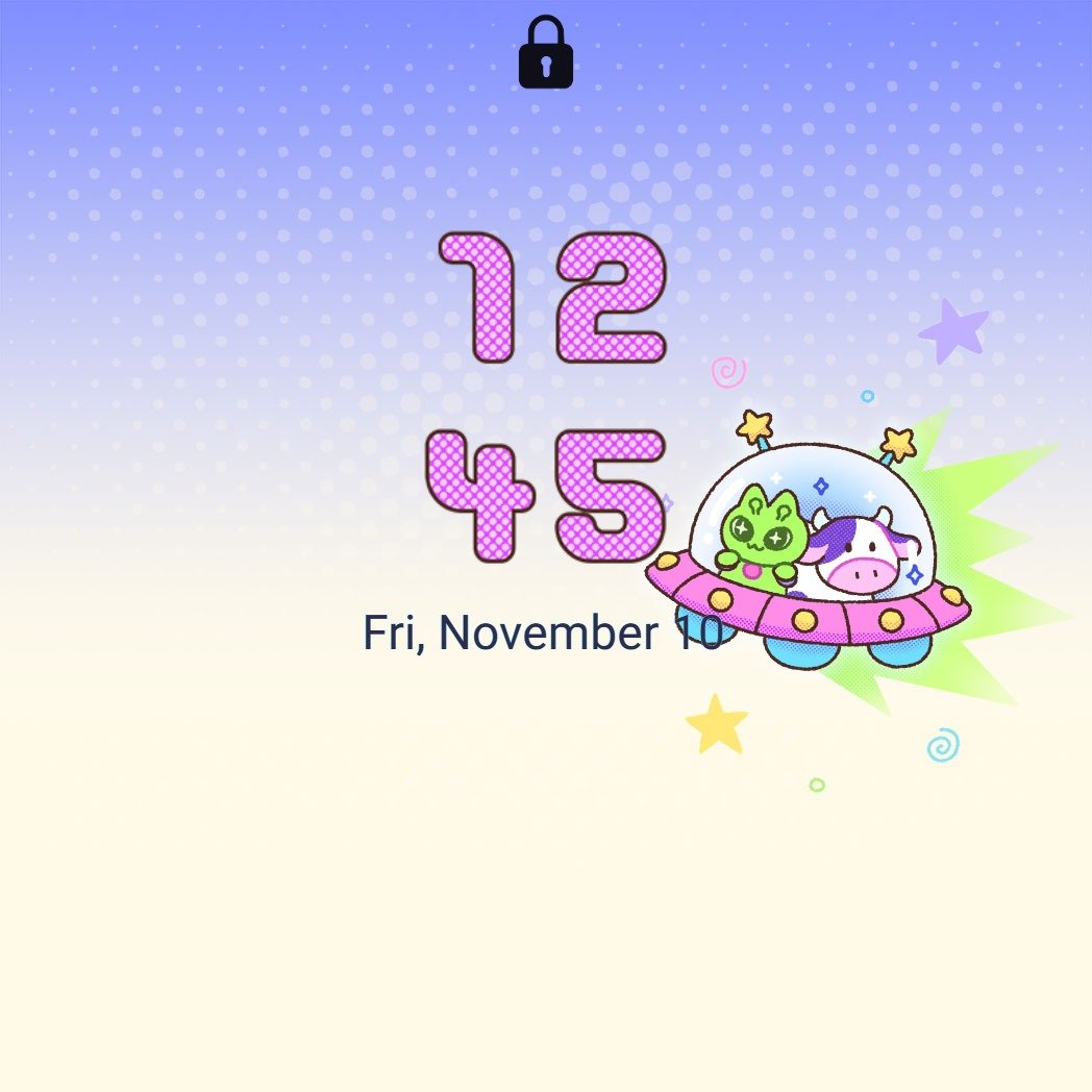 Samsung Themes: ❤️Mun❤️ Cute Alien Cow ~❤️ Premium Theme cute alien abducted a funny cow for your screen screen shot 7