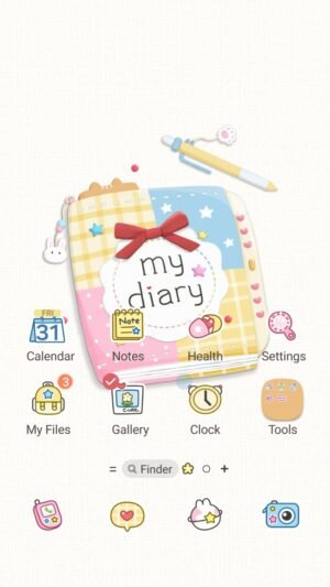 Samsung Themes: ❤️Mun❤️ My Cute Diary ~❤️ Premium Theme with a sweet, pastel diary theme for your screen screen shot 0