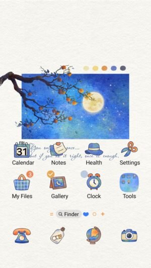 Samsung Themes: ❤️Mun❤️ Serene Watercolor Skies ~❤️ Premium Theme with calming watercolor landscapes with inspiring daily quotes screen shot 0