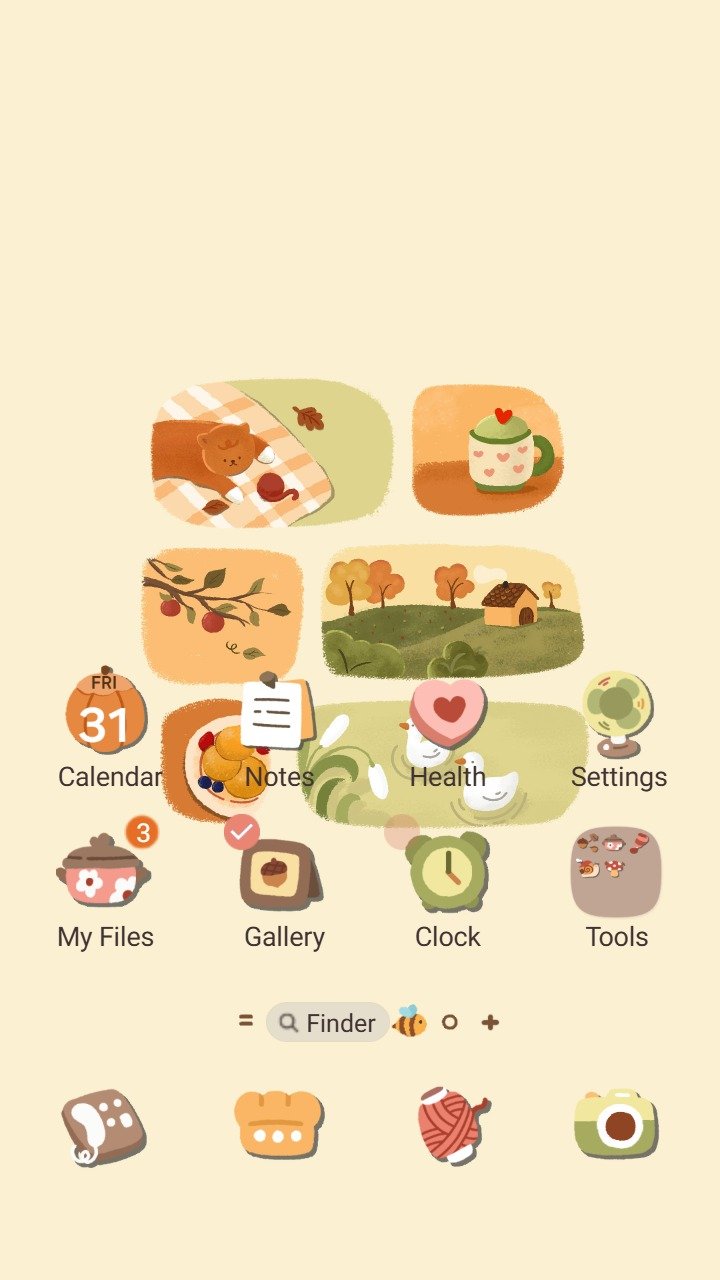 Samsung Themes: ❤️Mun❤️ Peaceful And Happy ~❤️ Premium Theme cozy, hand drawn nature illustrations to calm your screen screen shot 0