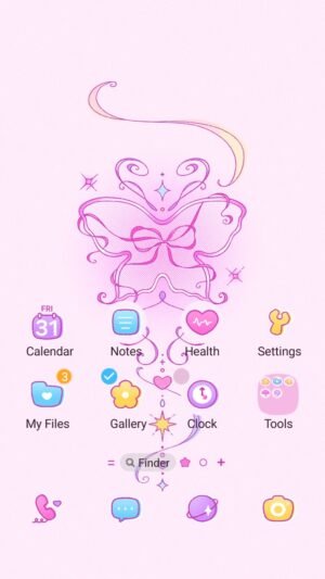 Samsung Themes: ❤️Mun❤️ Glowing Pink Butterfly ~❤️ Premium Theme see this magical pink butterfly light up your screen screen shot 0