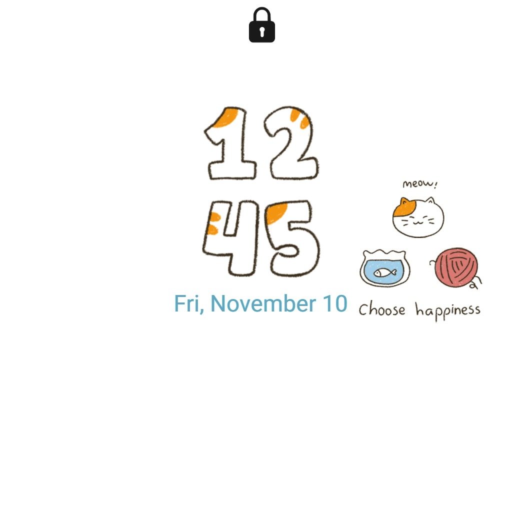 Samsung Themes: ❤️Mun❤️ Apple of My Eye ~❤️ Premium Theme minimalist cat doodle with a sweet romantic phrase screen shot 7
