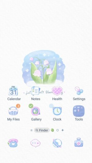 Samsung Themes: ❤️Mun❤️ Snow Lily Bloom ~❤️ Premium Theme delicate watercolor winter lilies featuring sweet positive quotes screen shot 0