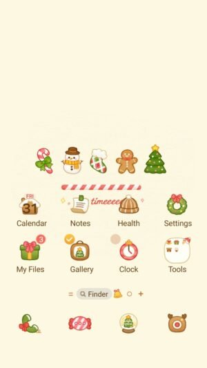 Samsung Themes: [Sim] Cute Christmas Time ~ Premium Theme adorable Christmas illustrations for the holiday season screen shot 0