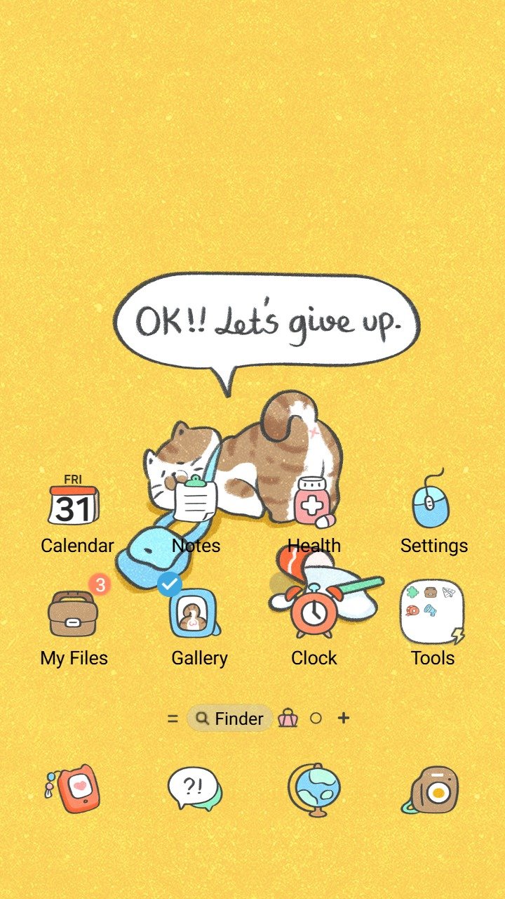 Samsung Themes: ❤️Mun❤️ Monday Mood Cat ~❤️ Premium Theme relatable tired cat dealing with Monday morning struggles screen shot 0
